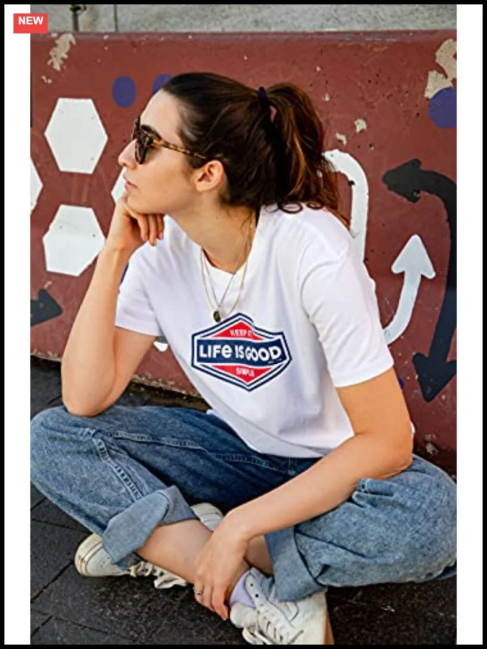 Long Sleeve Cotton Graphic T-Shirt Crew Neck Pullover